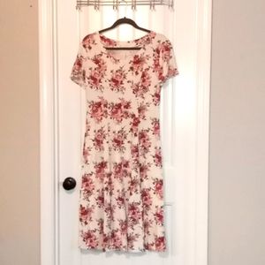 Long Floral Short Sleeve Dress